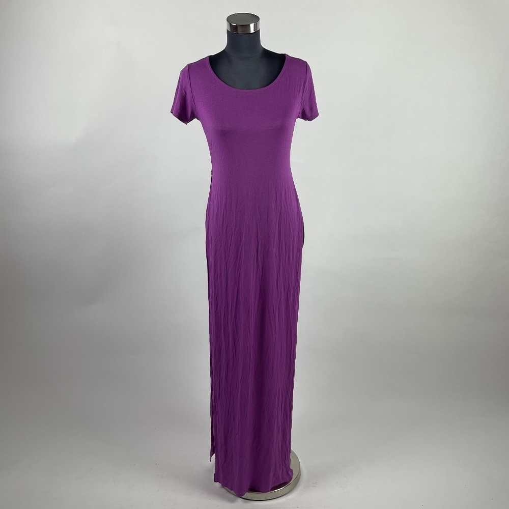 High Slit Purple Maxi Top